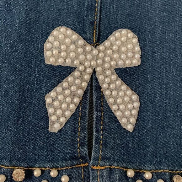 Women’s Classic High Rise Embellishment Pearl Pull On Denim Size XL - Picture 10 of 14